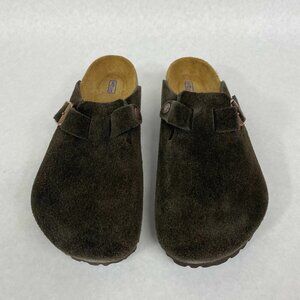 Birkenstock Boston Unisex Suede Leather Mocha Soft Footbed Regular